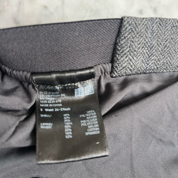 Uniqlo Wool Pull On elastic band stripe grey trouser pants Size S - Picture 2 of 3